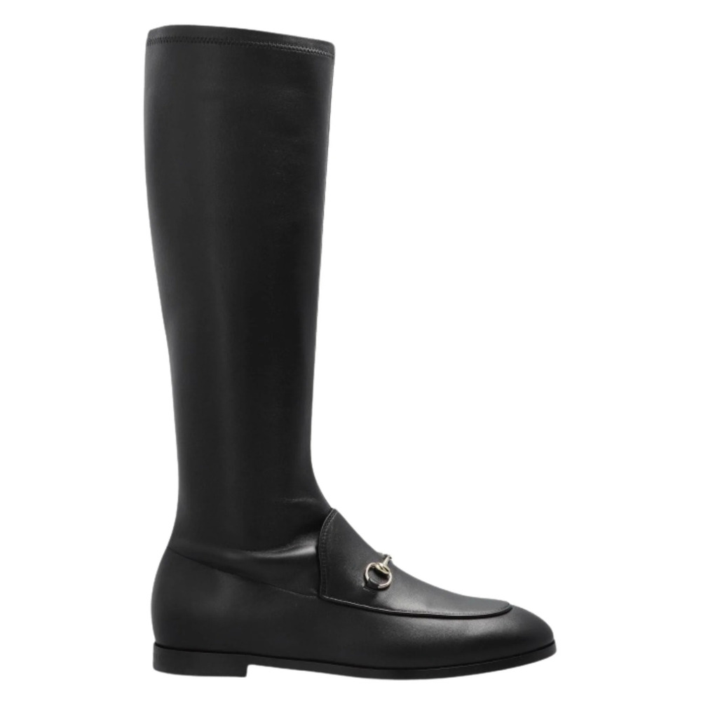 Gucci - Jordaan Black Leather Knee-High Boots - IT 39.5